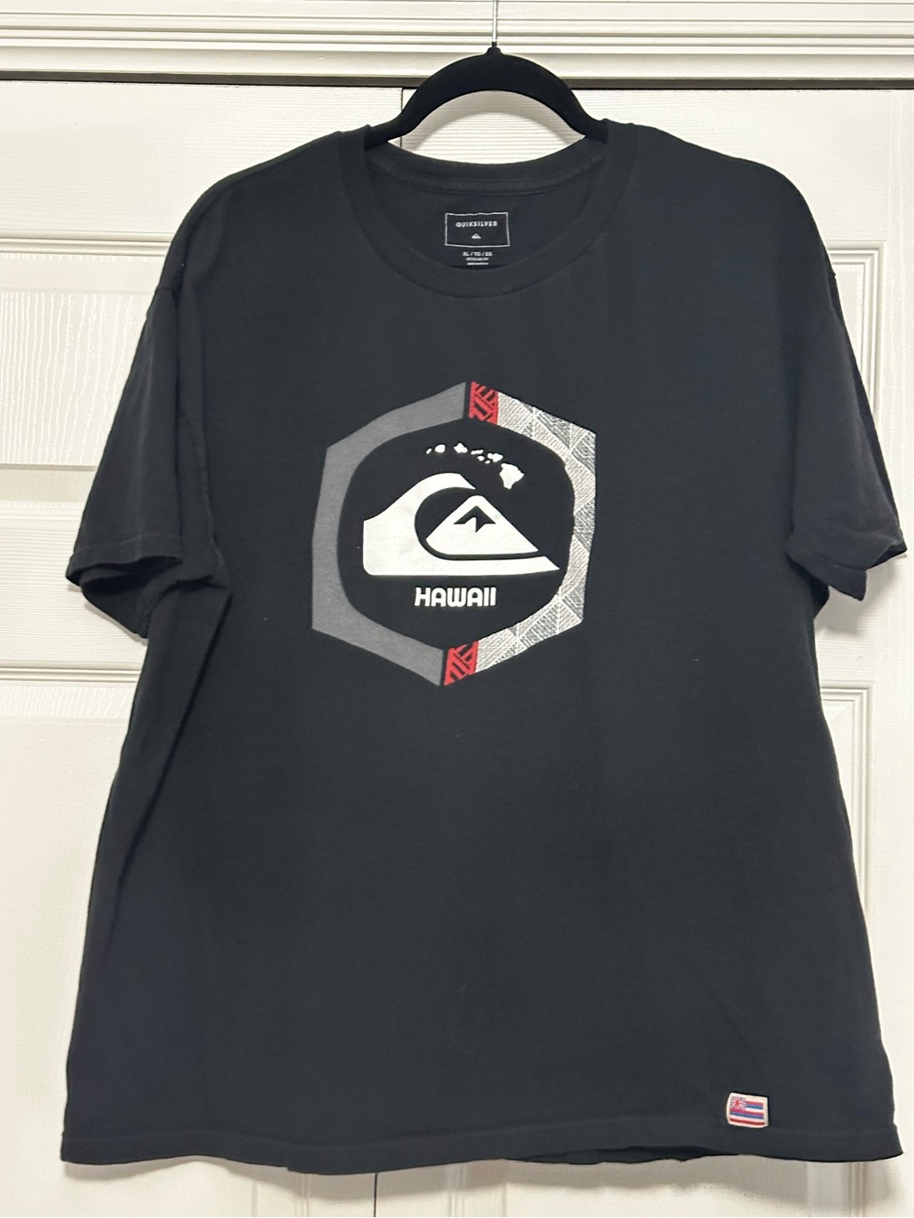 Quiksilver Graphic‎ Logo Short Sleeve Tee T-shirt Regular Fit Black Size XL VGUC